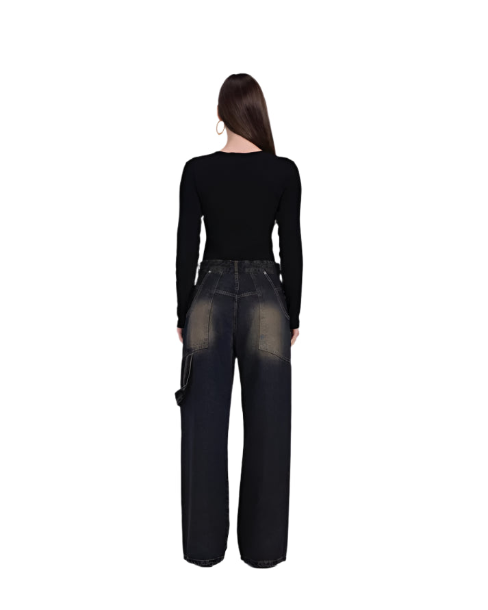 Washed Baggy Denim Pants