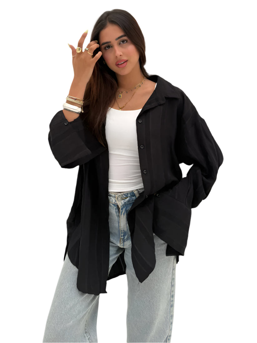 Wide Striped Long Shirt
