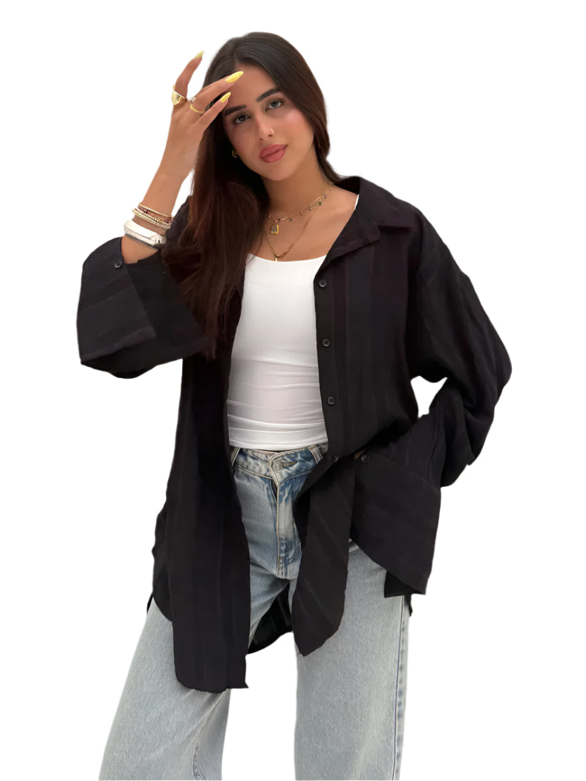 Wide Striped Long Shirt