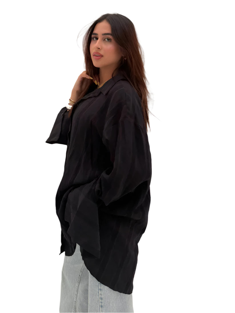 Wide Striped Long Shirt