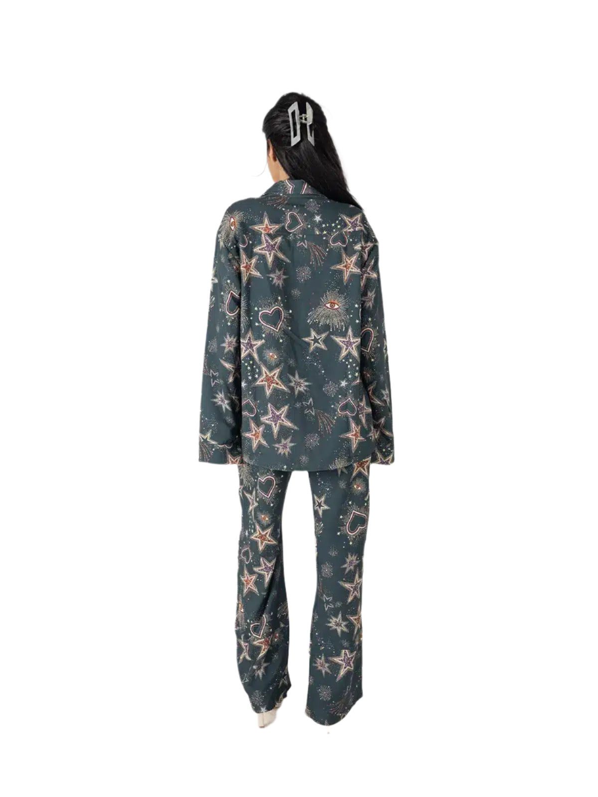 Olive Printed Co-ord Set with Relaxed Silhouette
