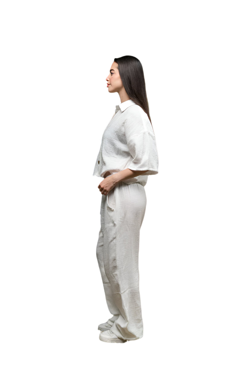 Oversized Cropped Baby Cotton Shirt