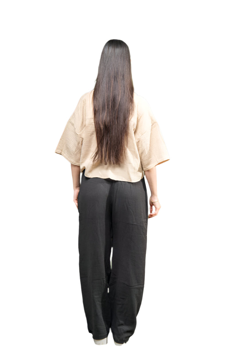 Oversized Cropped Baby Cotton Shirt