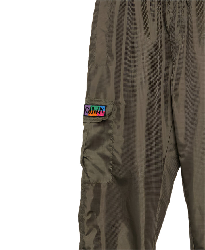 OLIVE NYLON PANTS