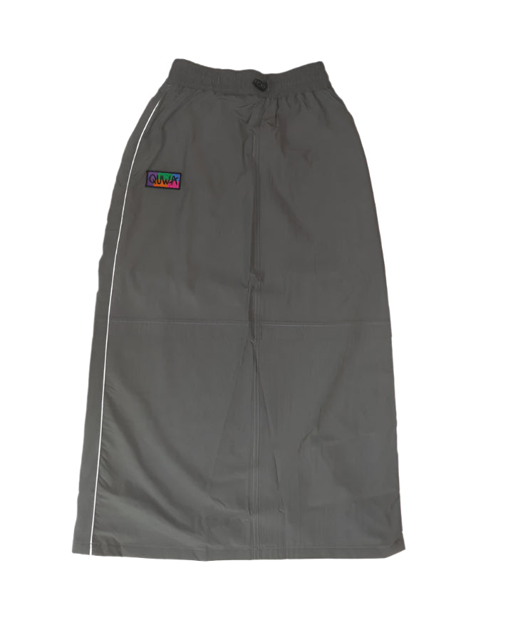 CRISP GREY NYLON SKIRT