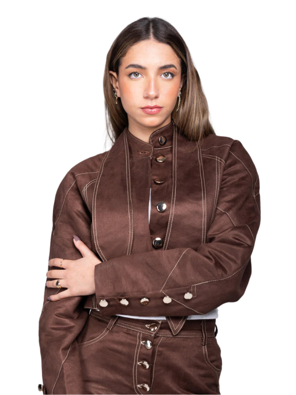 THE COCOA BROWN SUEDE SET