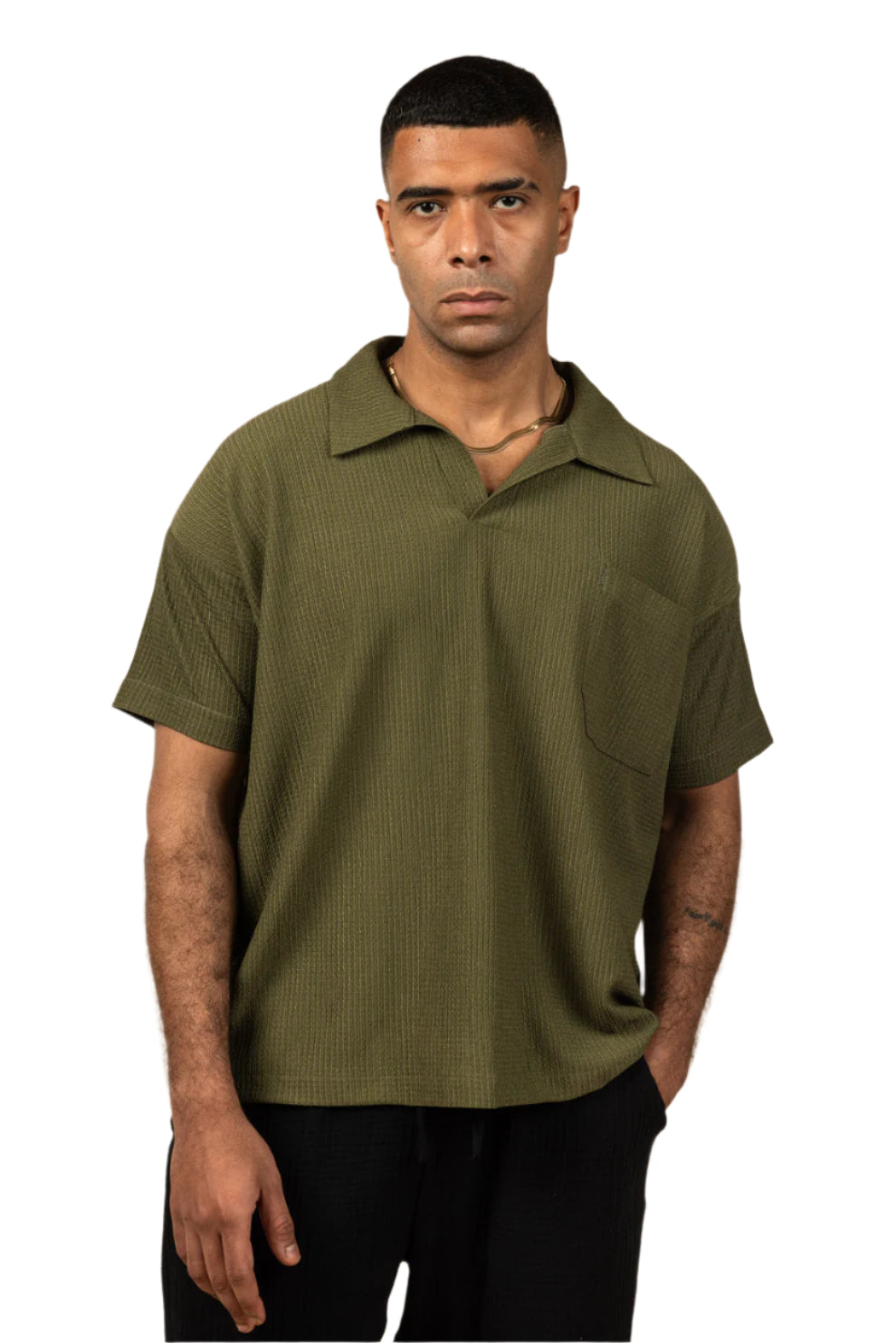 Moon Crushed Boxy Fit Polo Shirt
