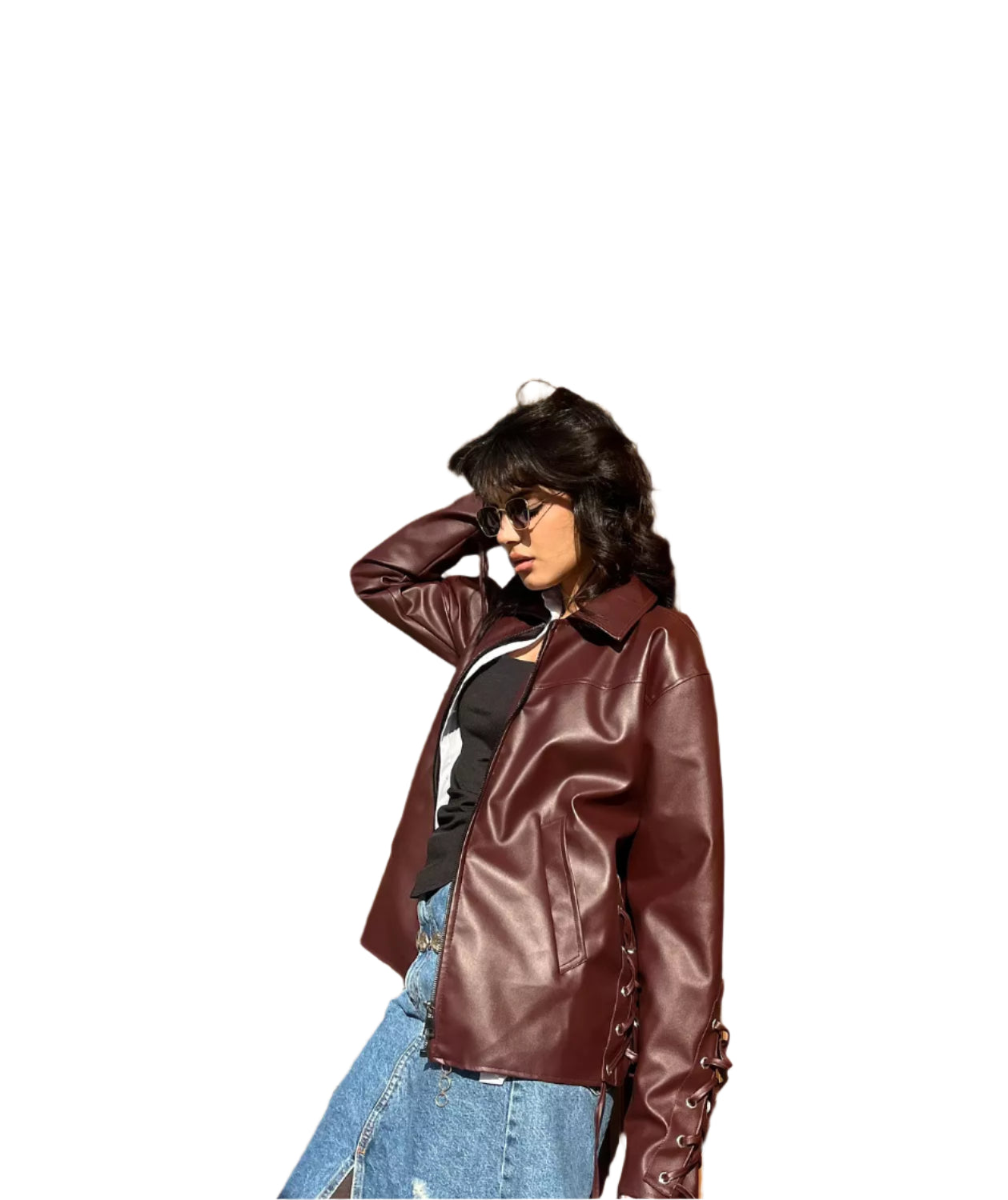 Burgundy leather jacket