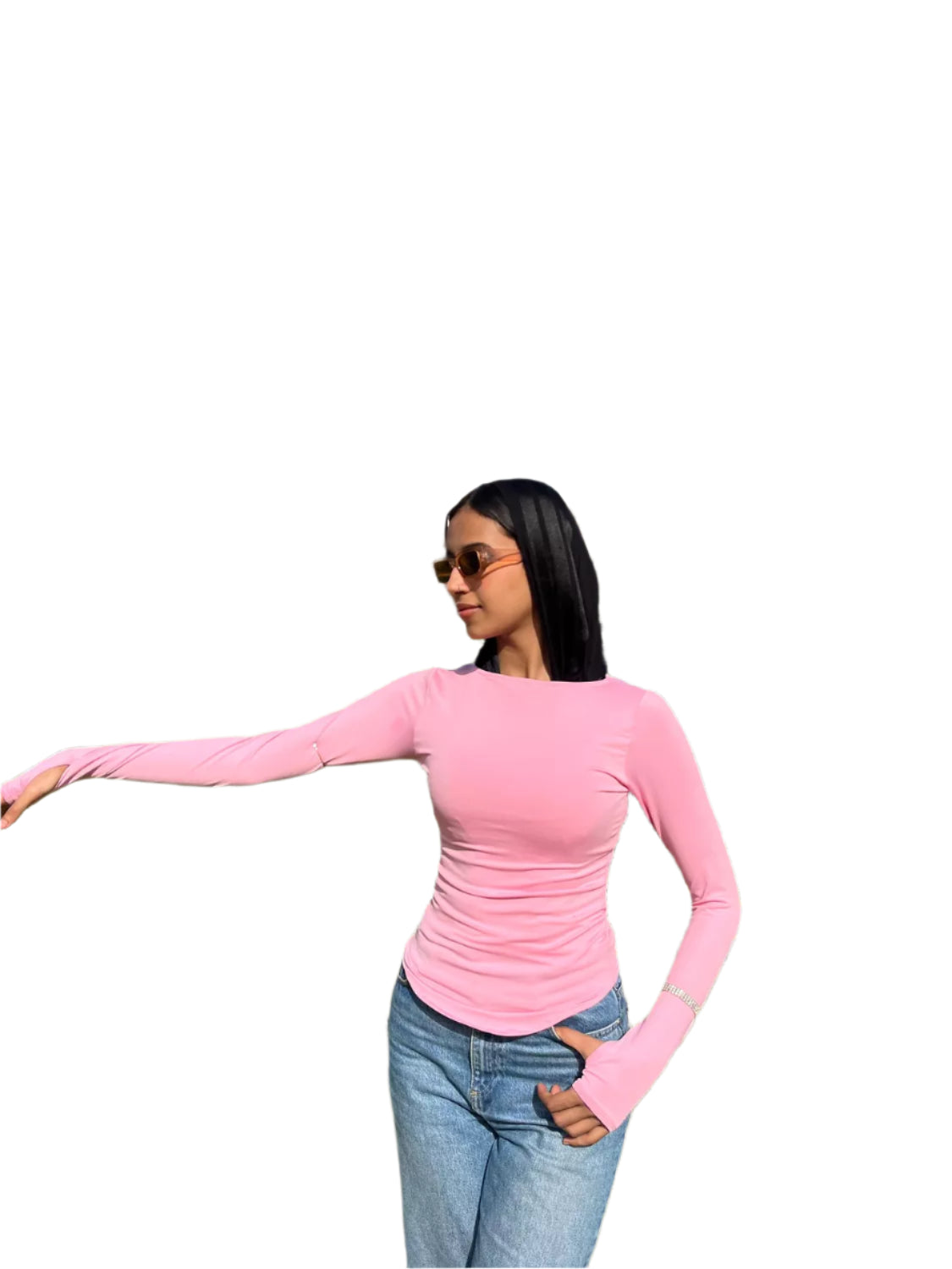 Boat neck long sleeves top