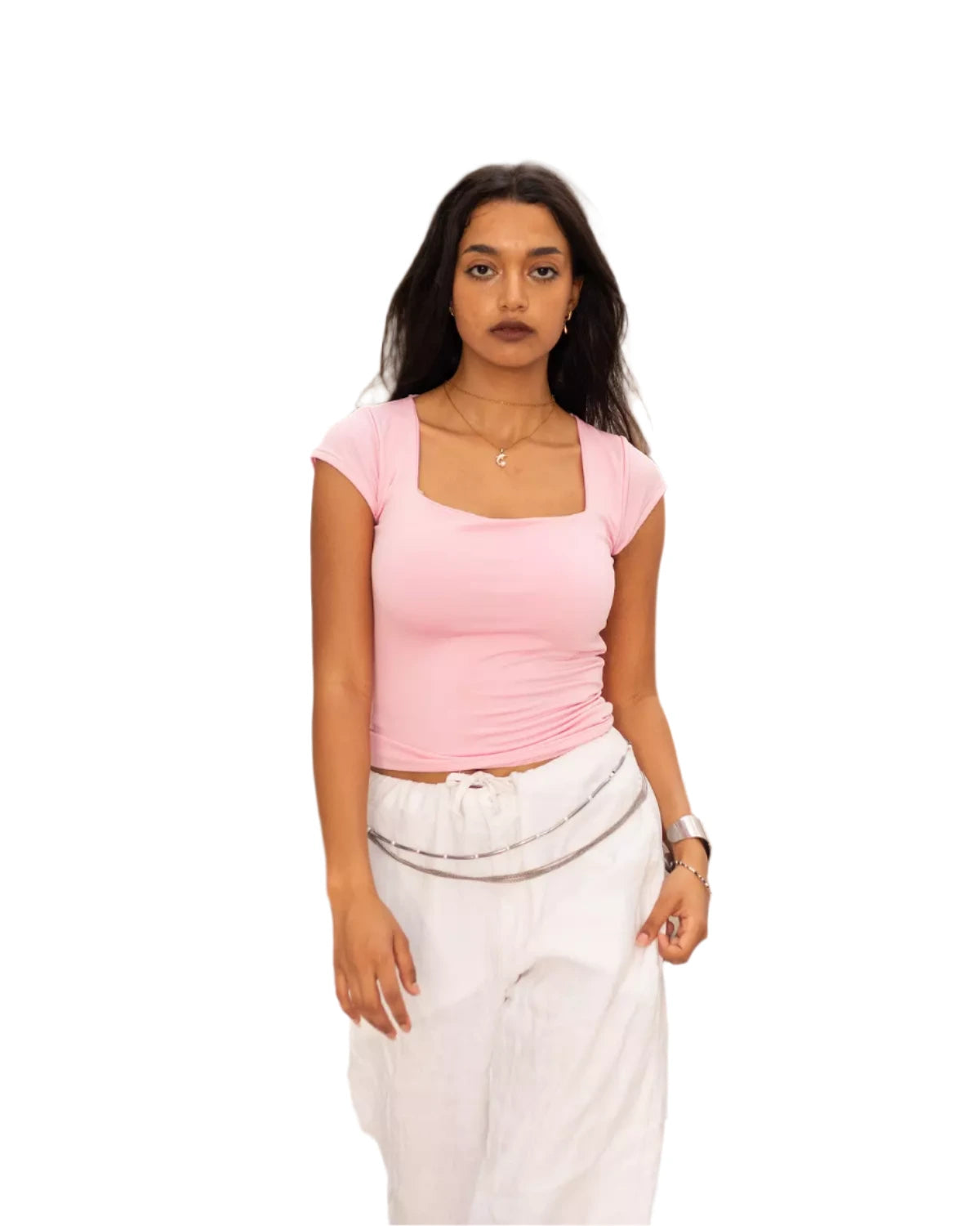 Square neck half sleeves top