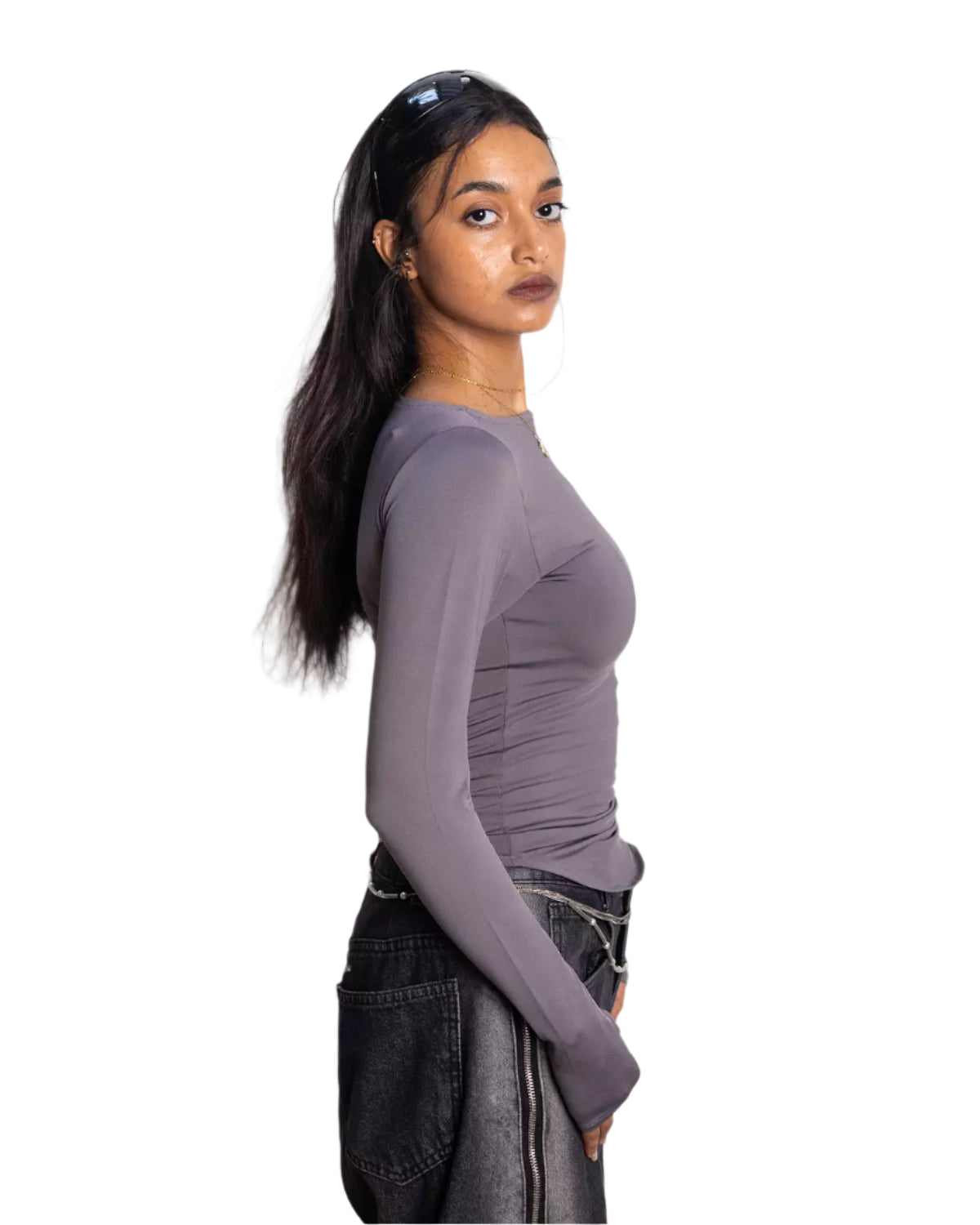 Boat neck long sleeves top