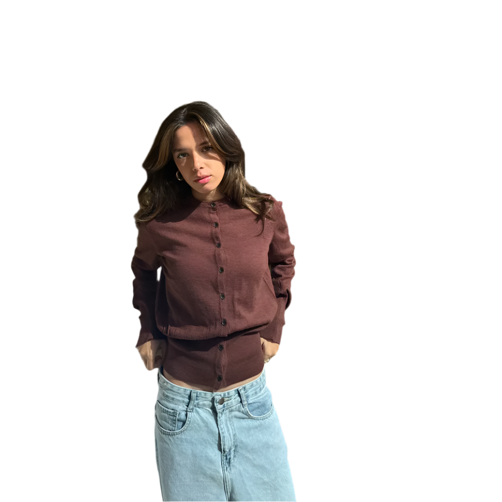 snatched knit cardigan