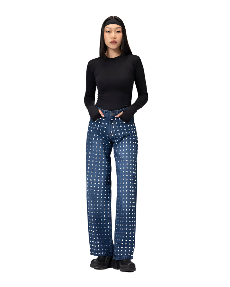 Steel-Studs Blue Pants