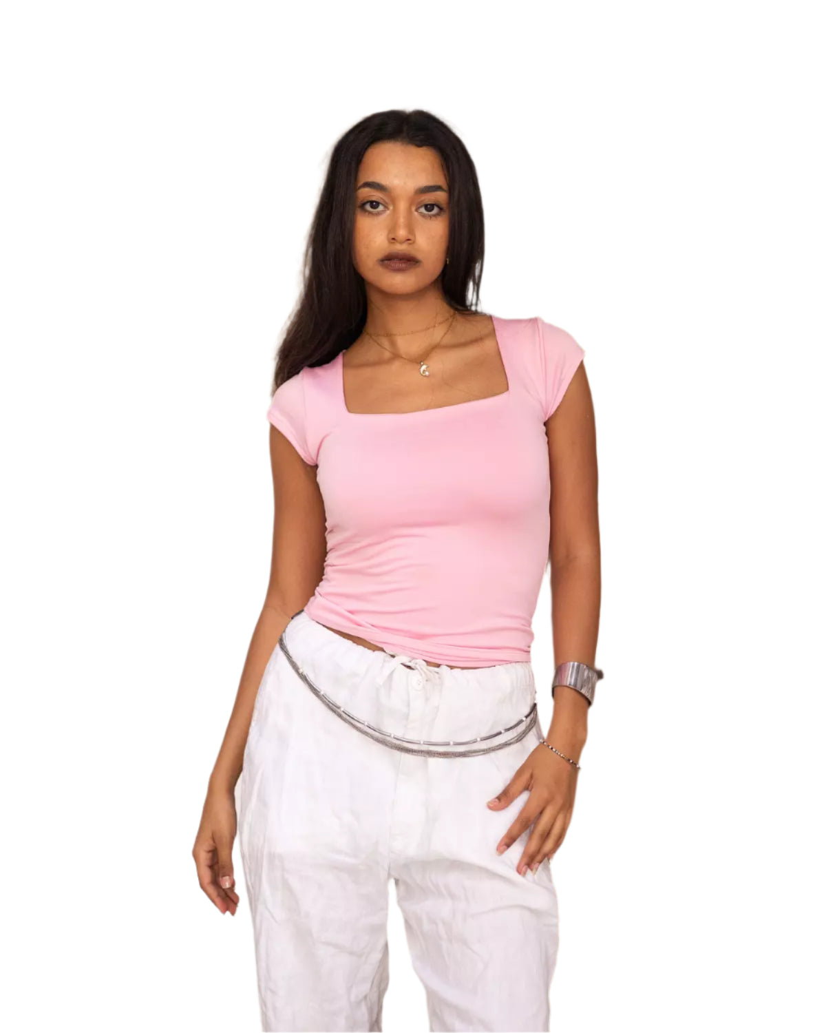 Square neck half sleeves top
