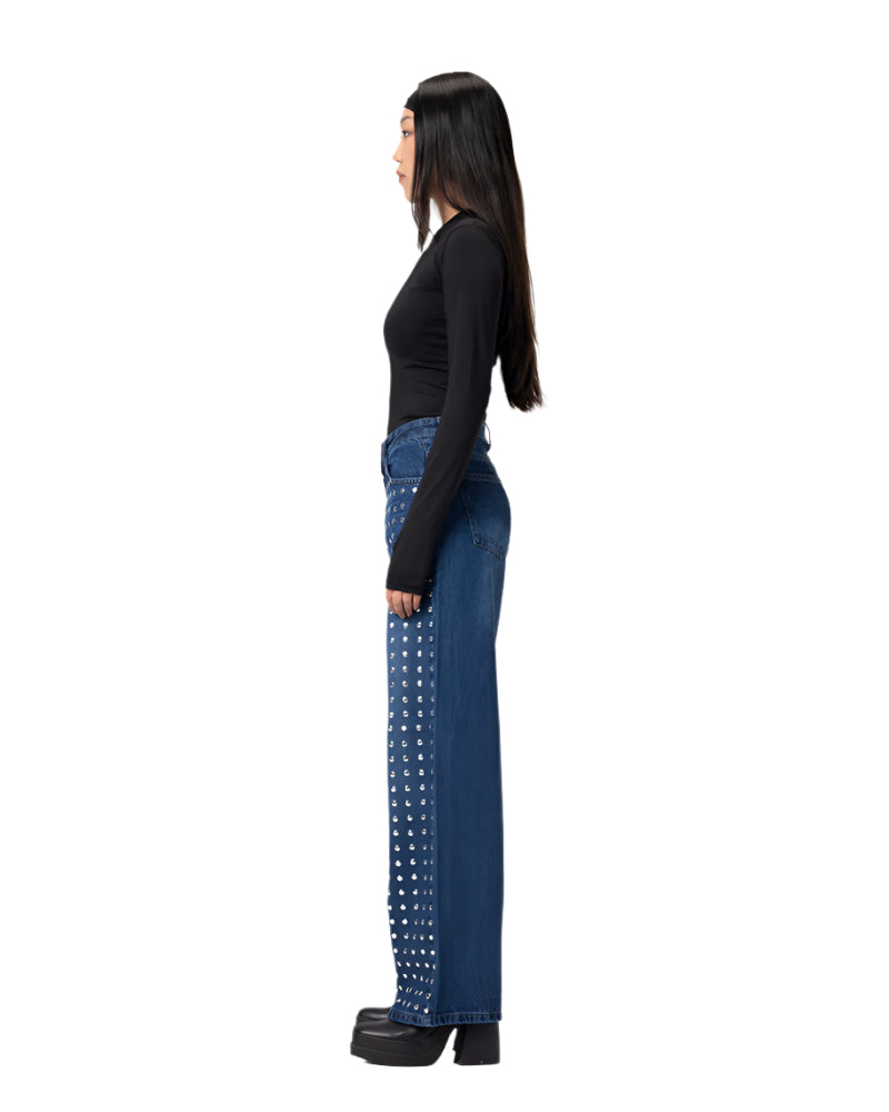 Steel-Studs Blue Pants