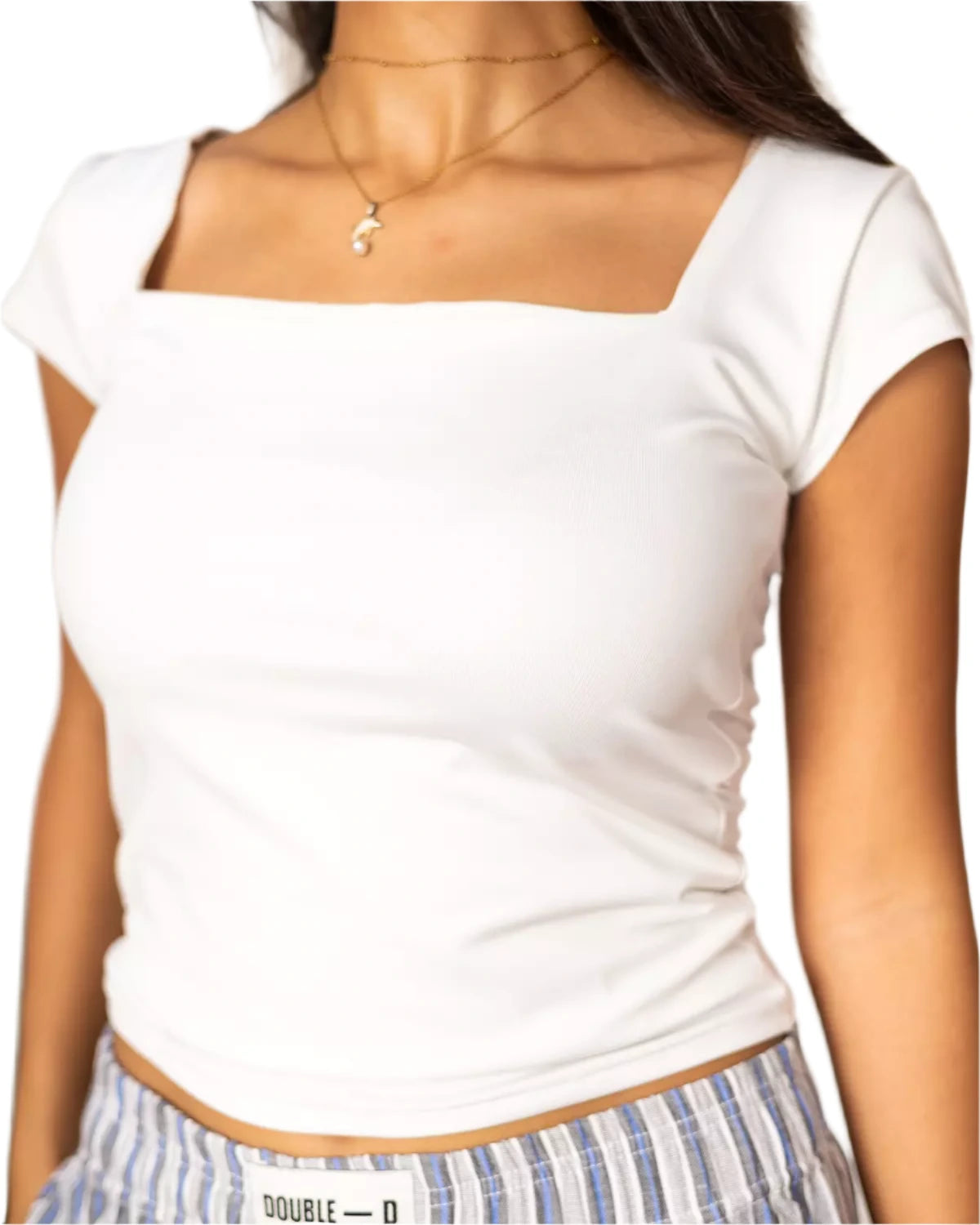 Square neck half sleeves top