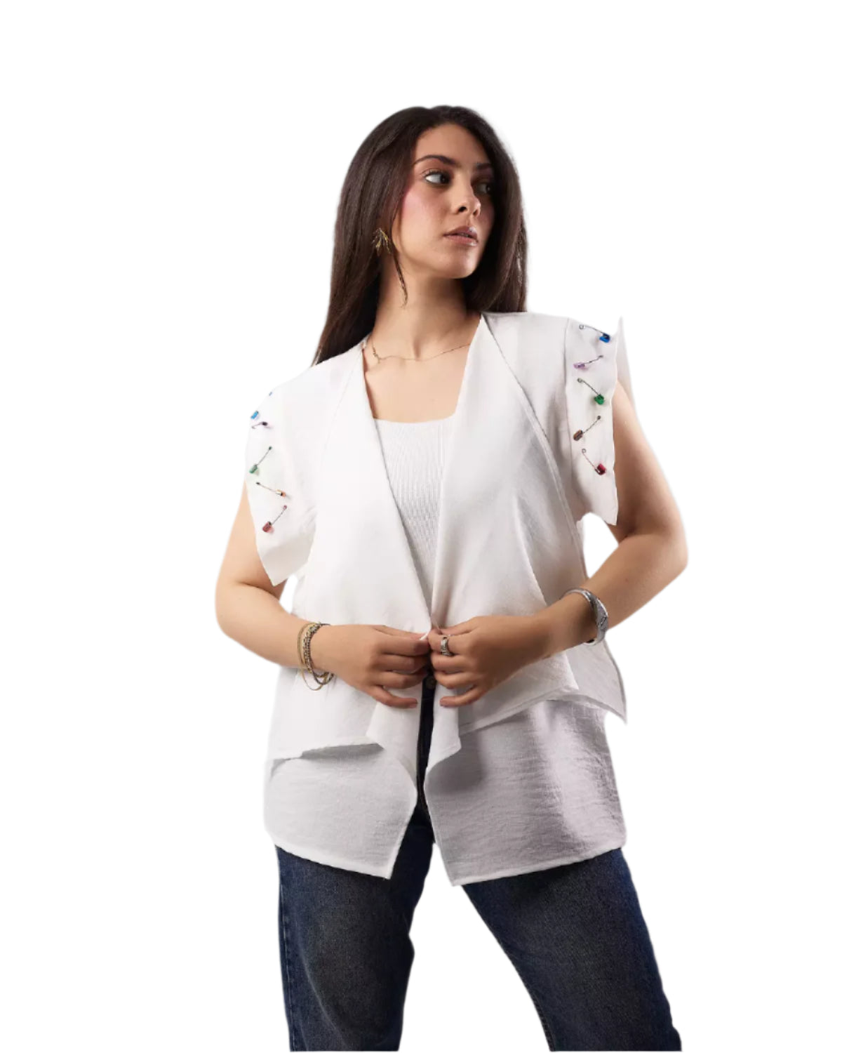 White linen vest