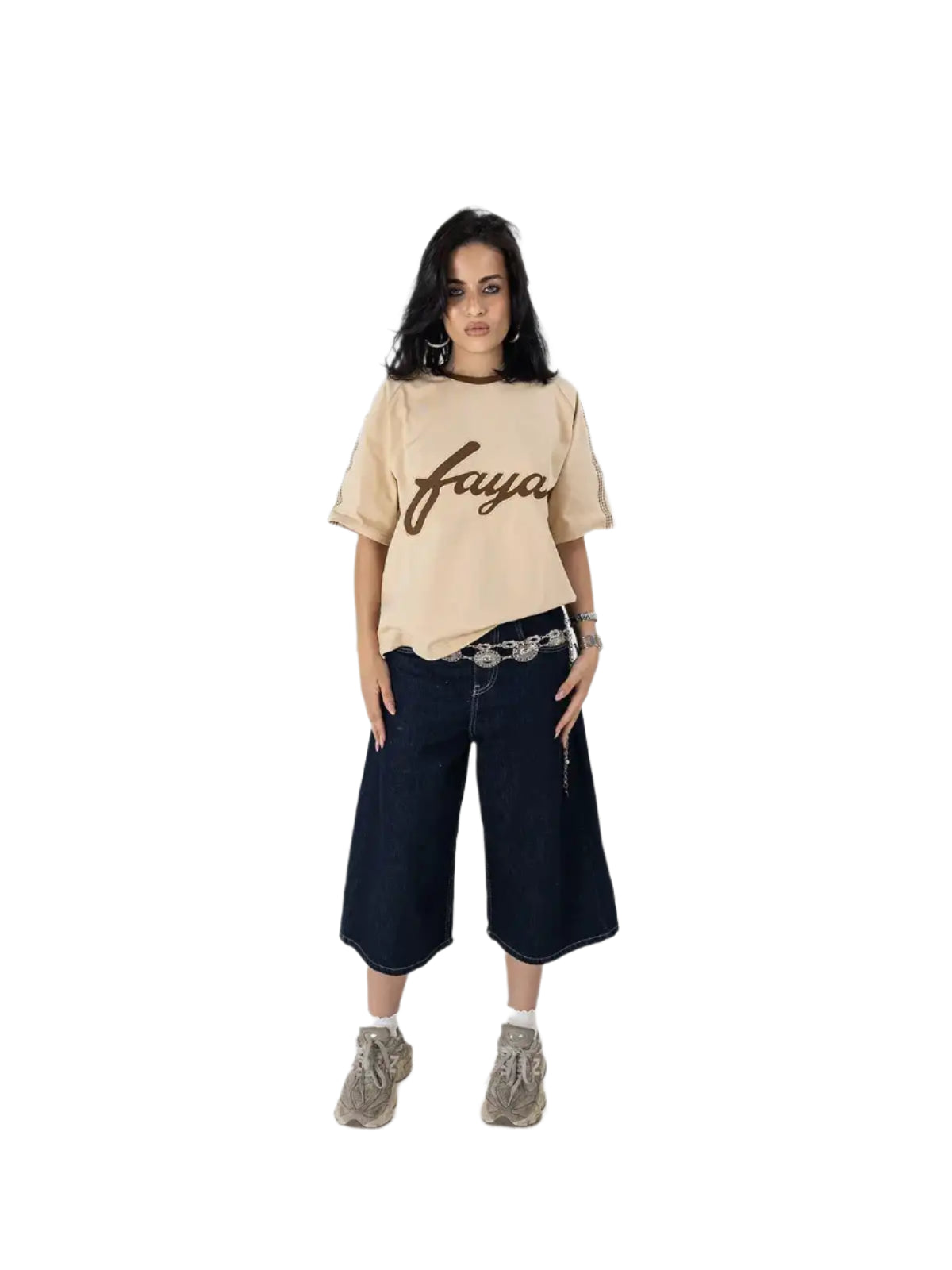Oversized Logo Tee – Sand Beige