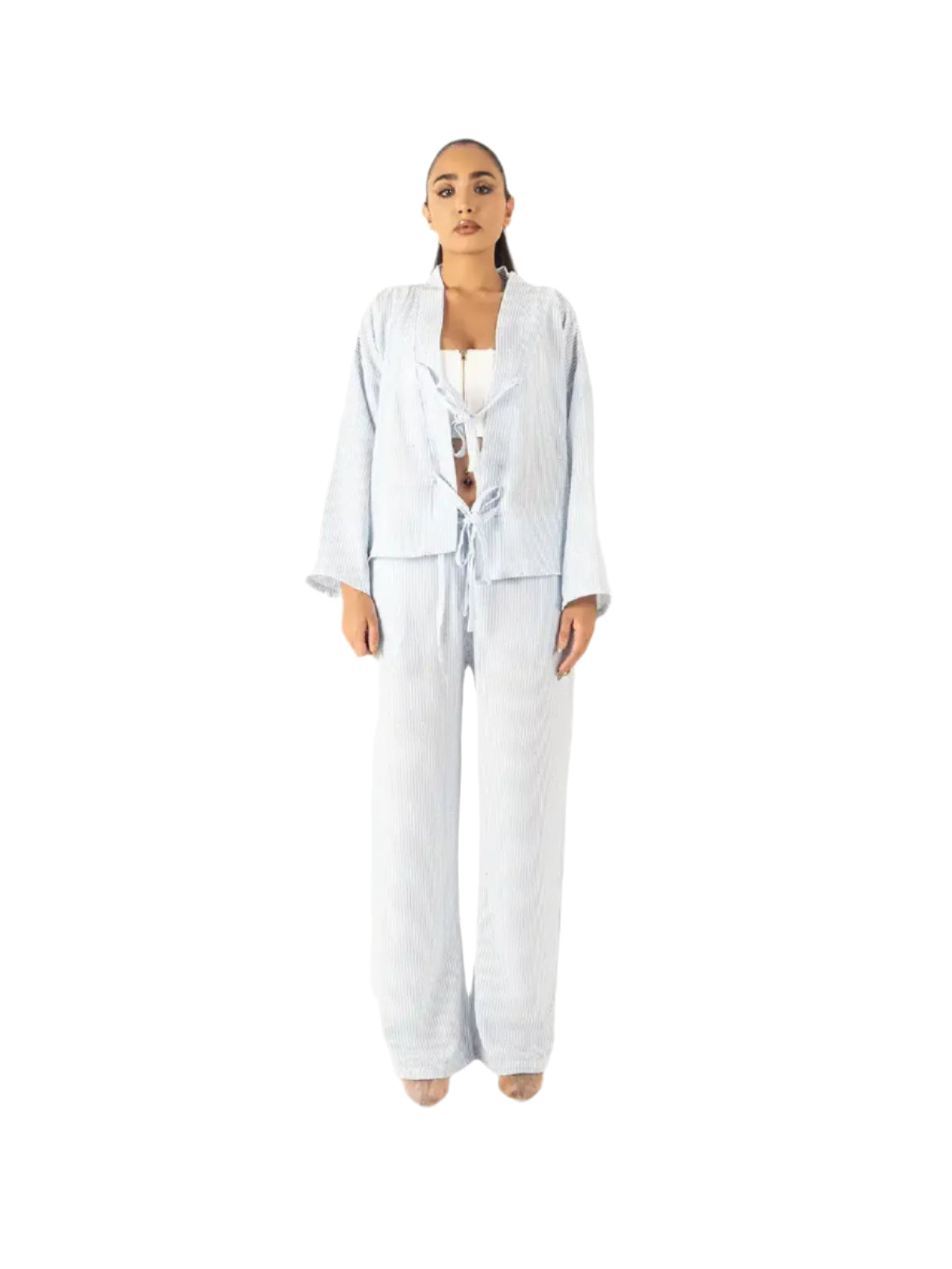 Light Blue Strass Co-Ord Set