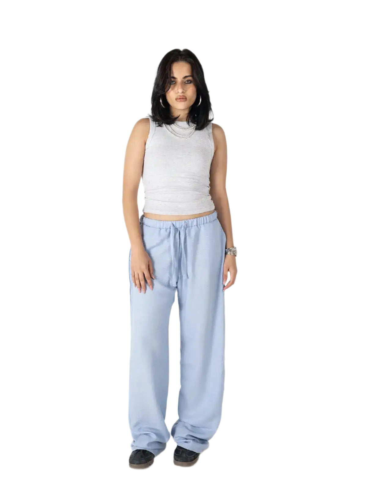 Linen Wide-Leg Pants – Sky Blue
