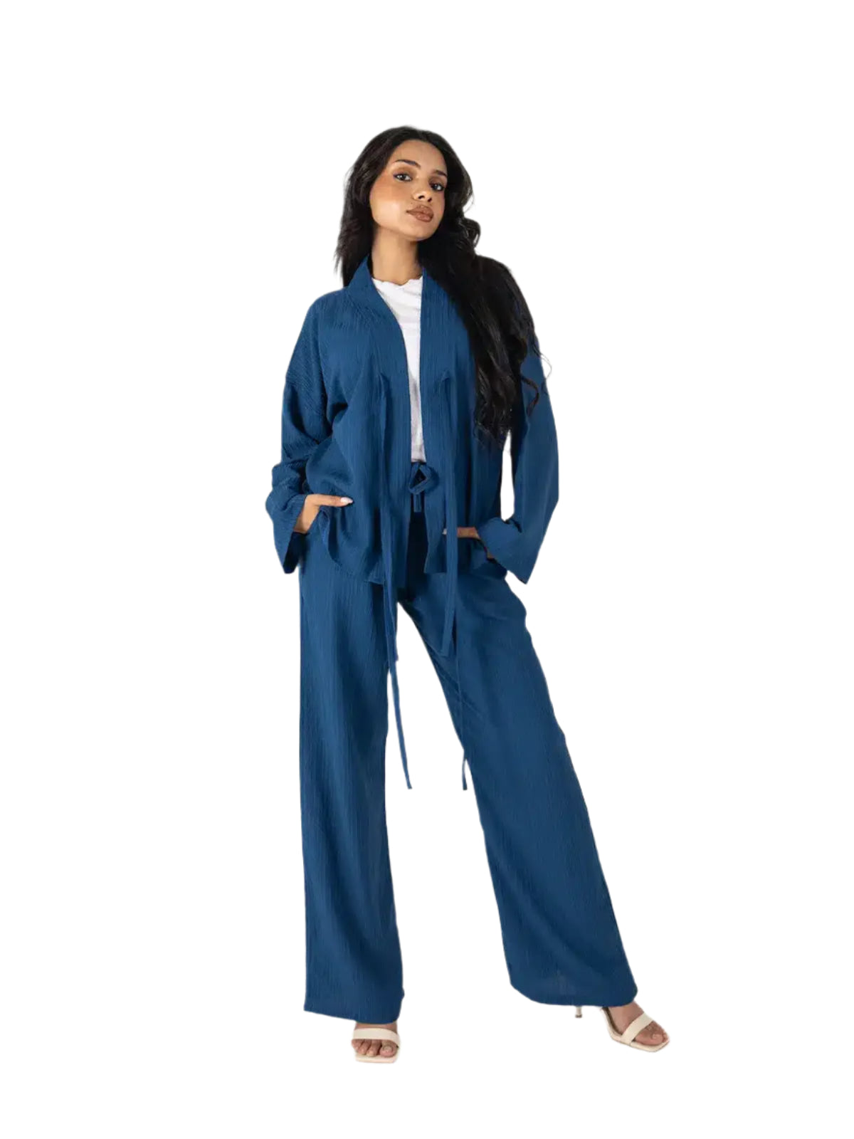 Textured Deep Blue Co-Ord Set