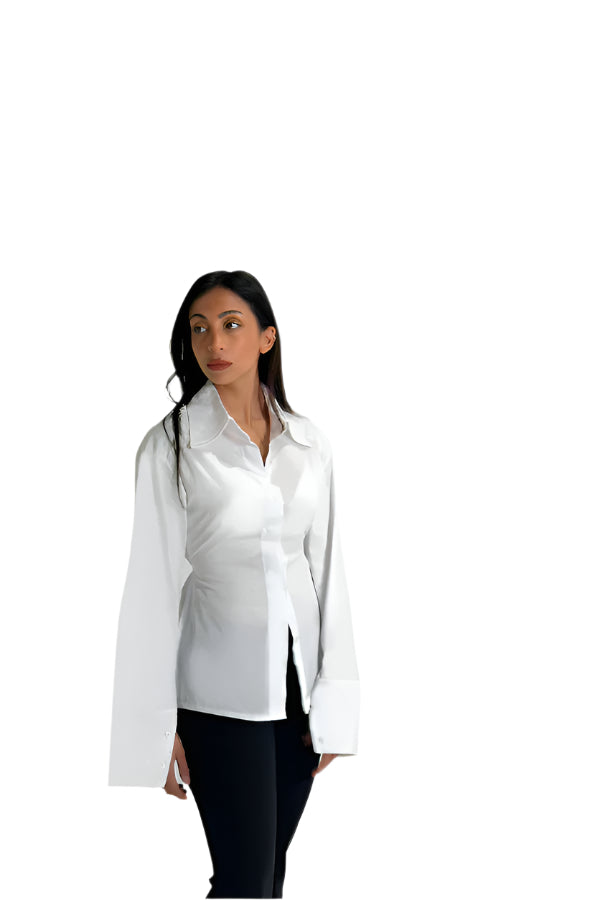 Poplin Collared White Shirt