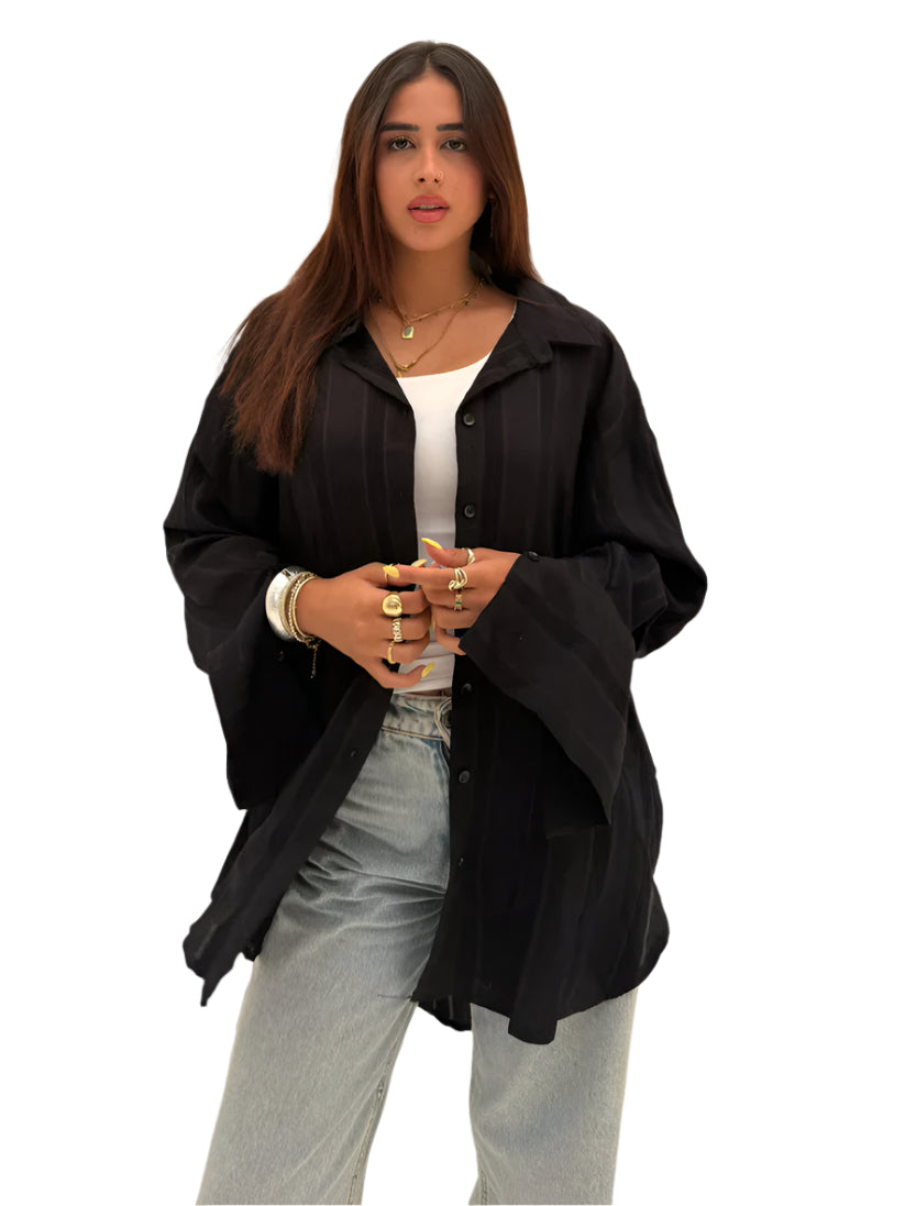 Wide Striped Long Shirt