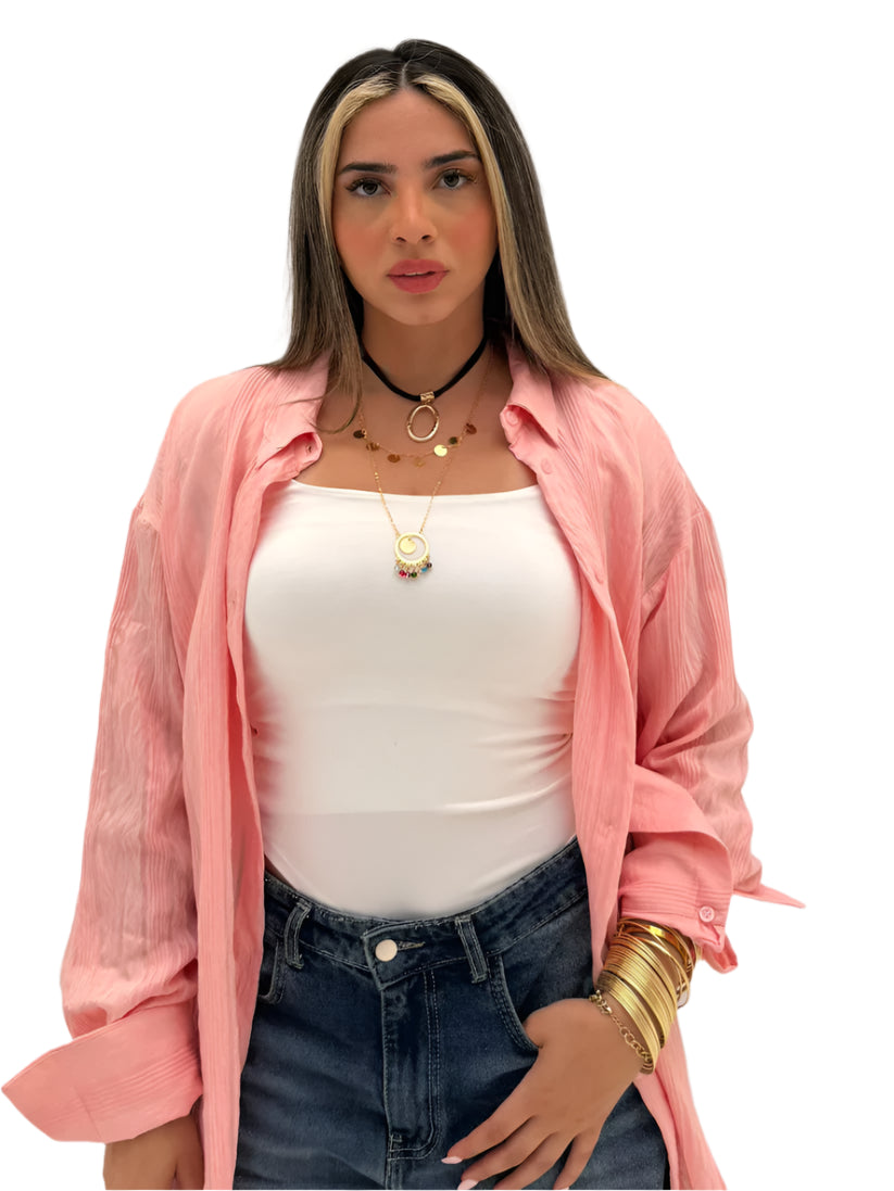 Wide Striped Long Shirt