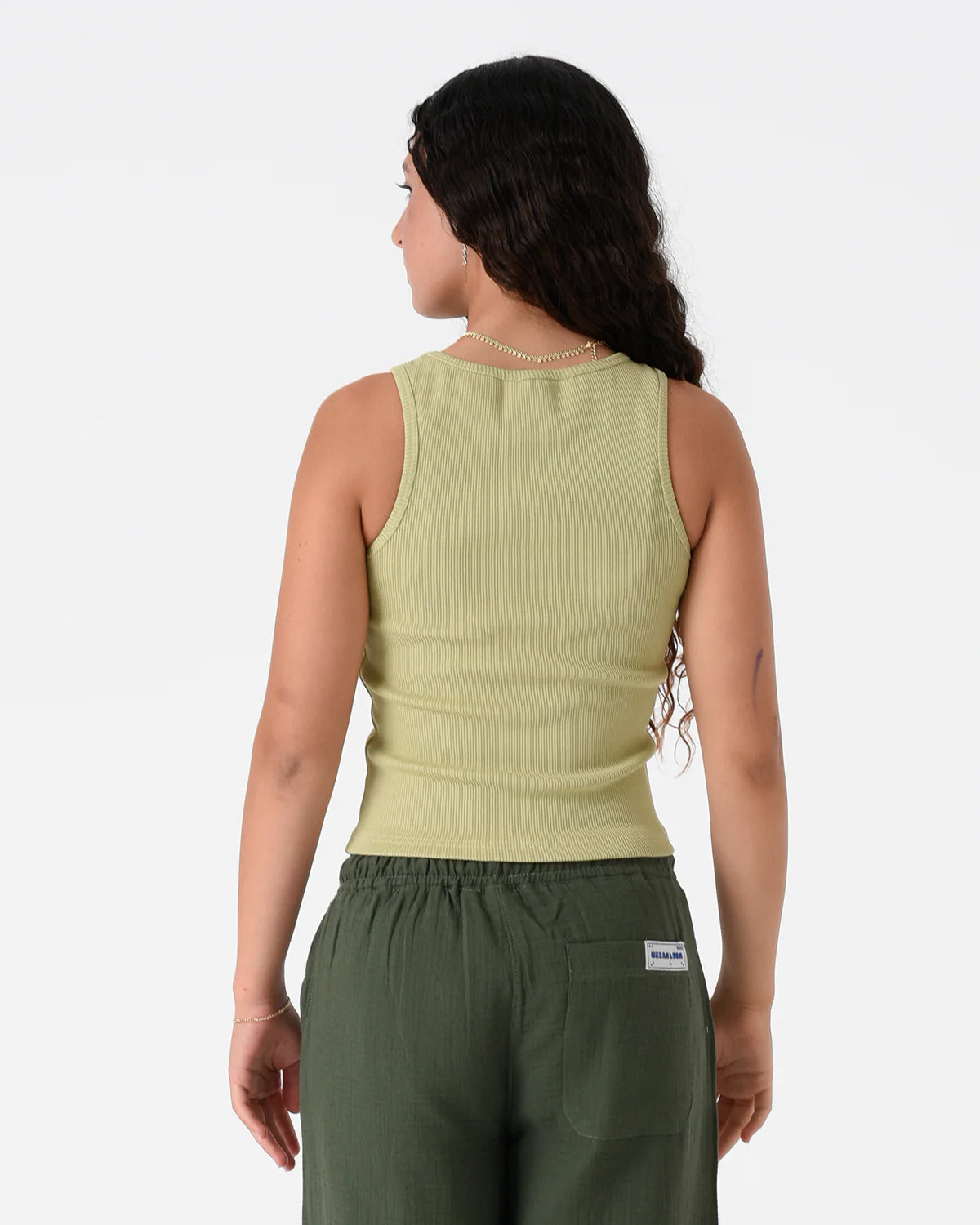 Dusty Mint Ribbed Crop Top