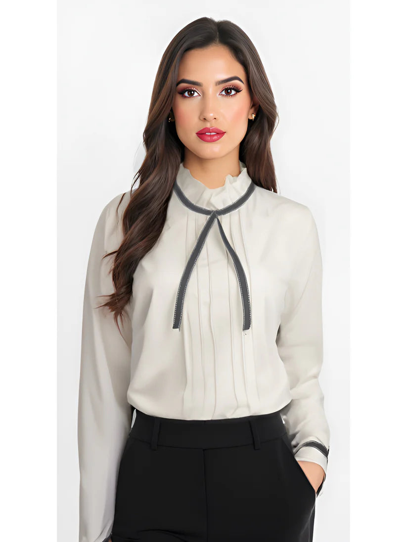 White Cute Blouse with Strands