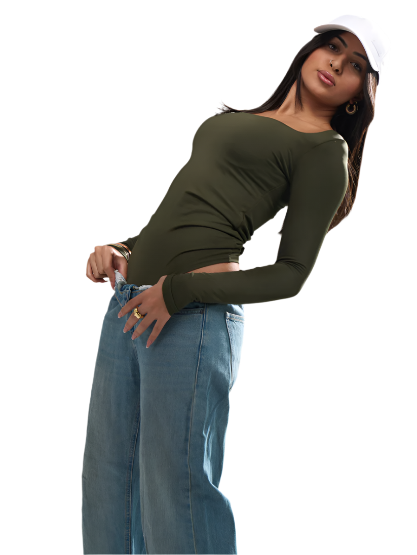 Square Neck Full Sleeve Bodysuit