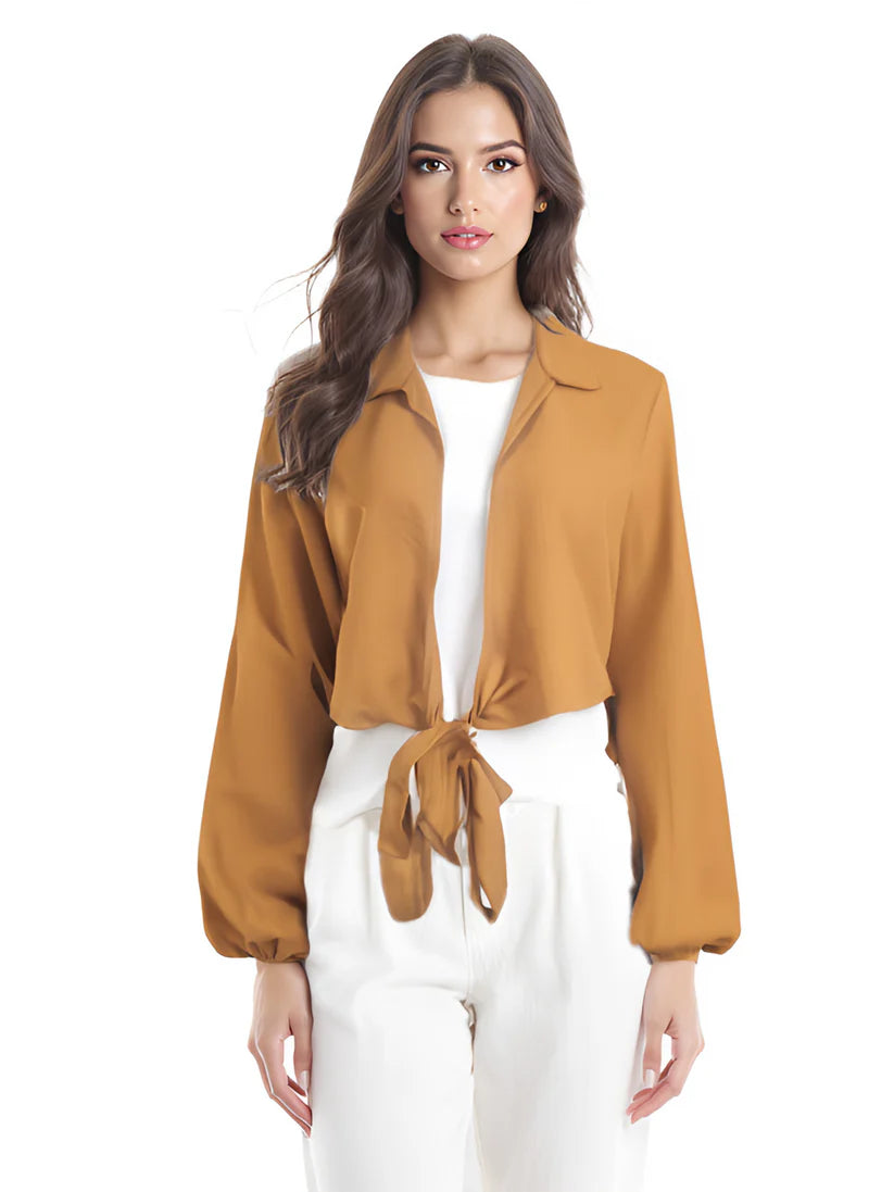 Wrap Over Ribbon Short Cardigan