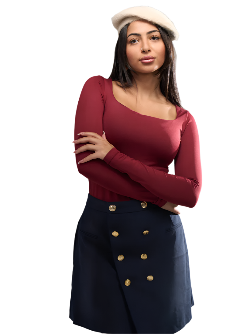 Square Neck Full Sleeve Bodysuit