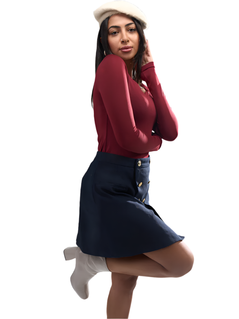 Square Neck Full Sleeve Bodysuit