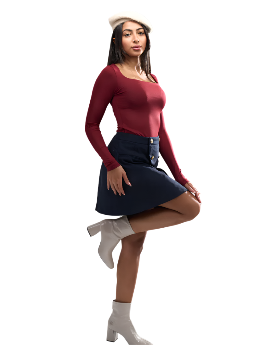 Square Neck Full Sleeve Bodysuit