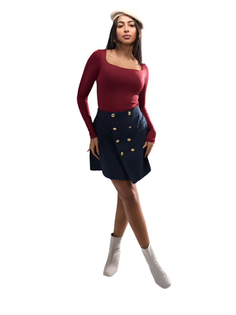 Square Neck Full Sleeve Bodysuit