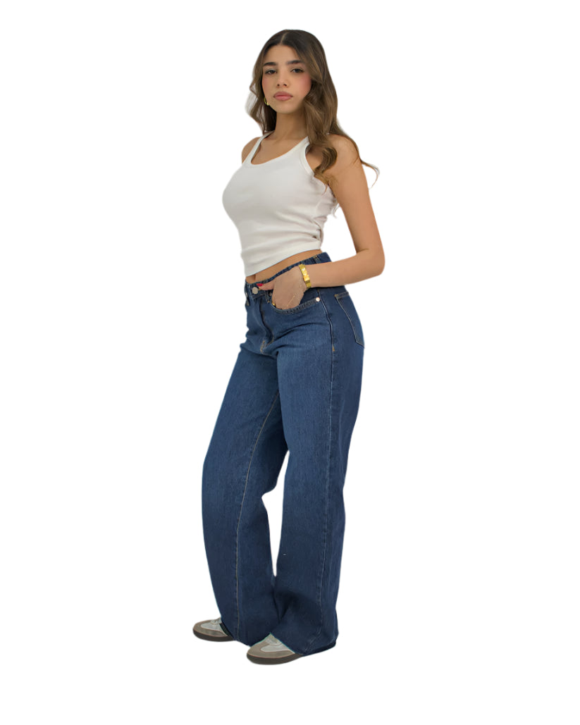 Straight Fit Denim -Dark Blue