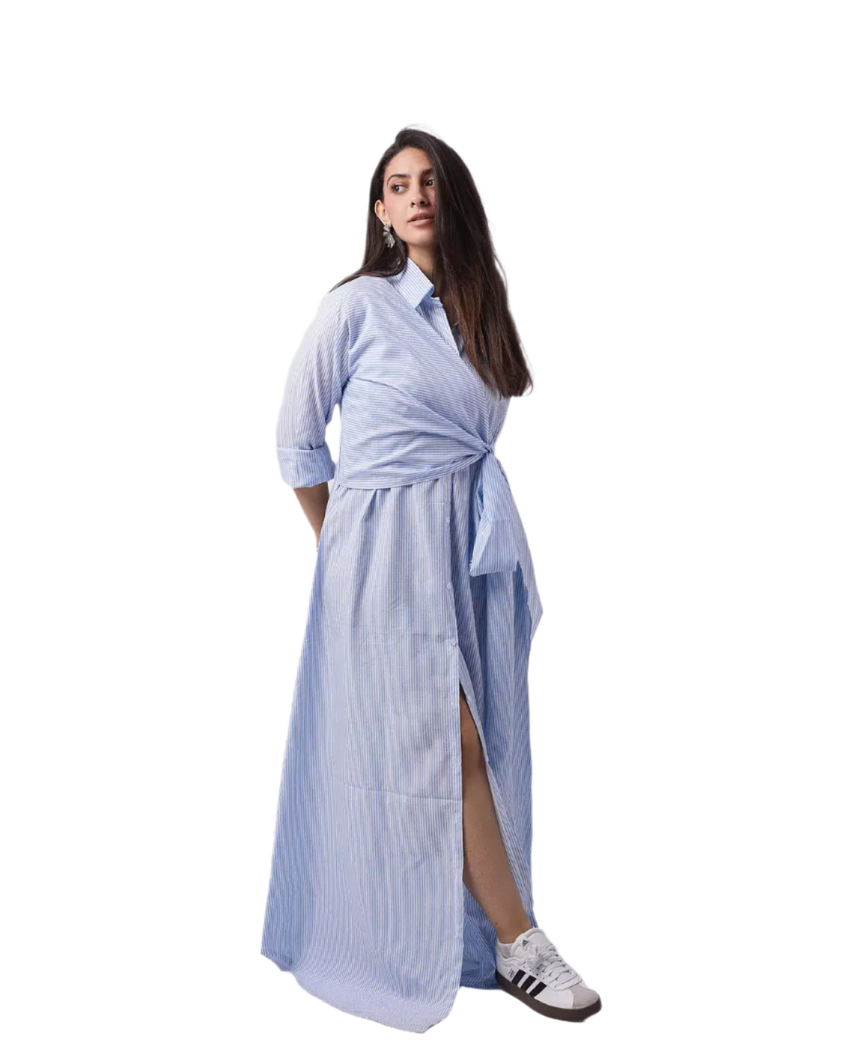 Baby blue striped maxi dress