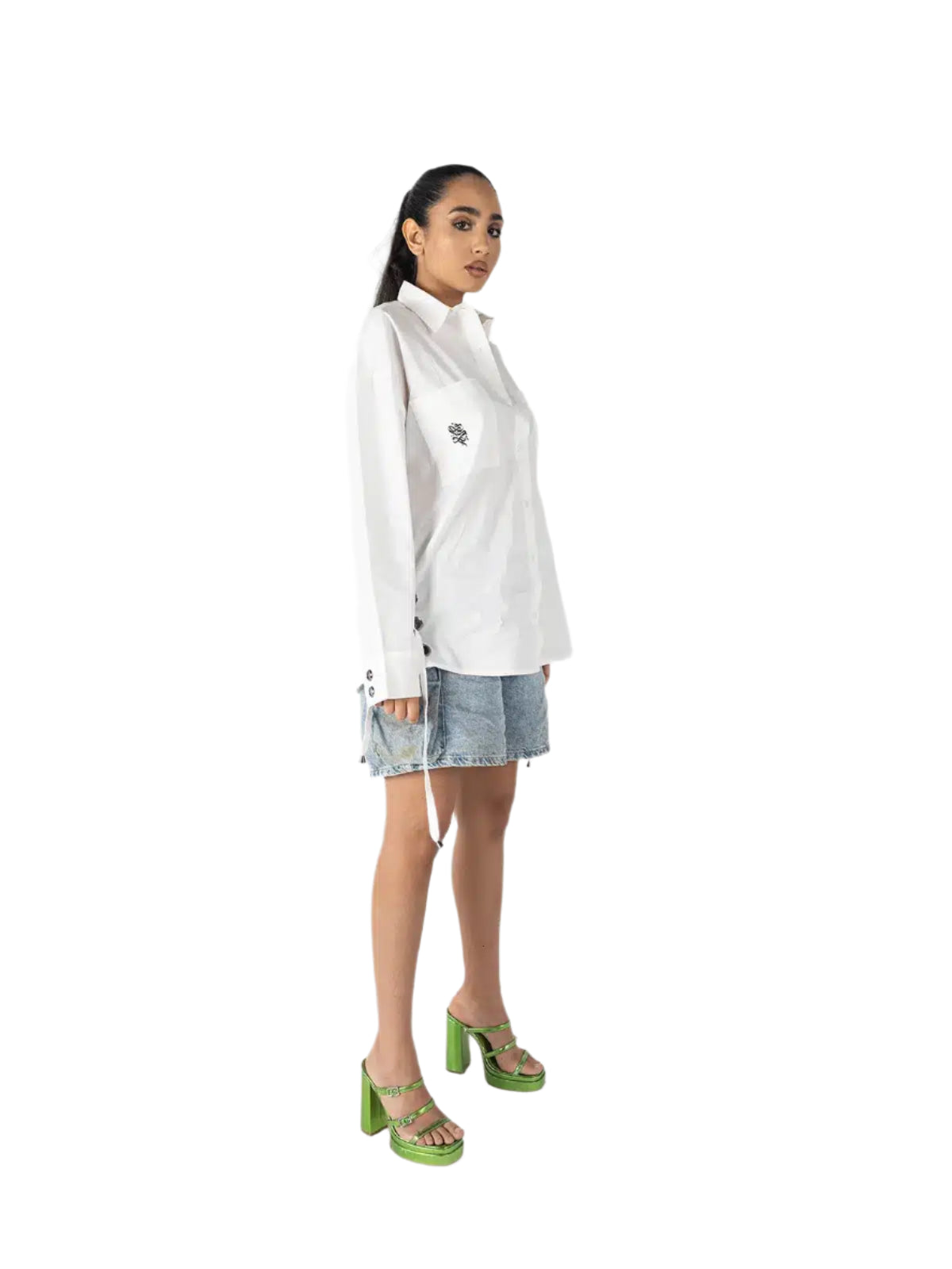 white oversized shirt, cotton calligraphy shirt, Arabic print shirt women