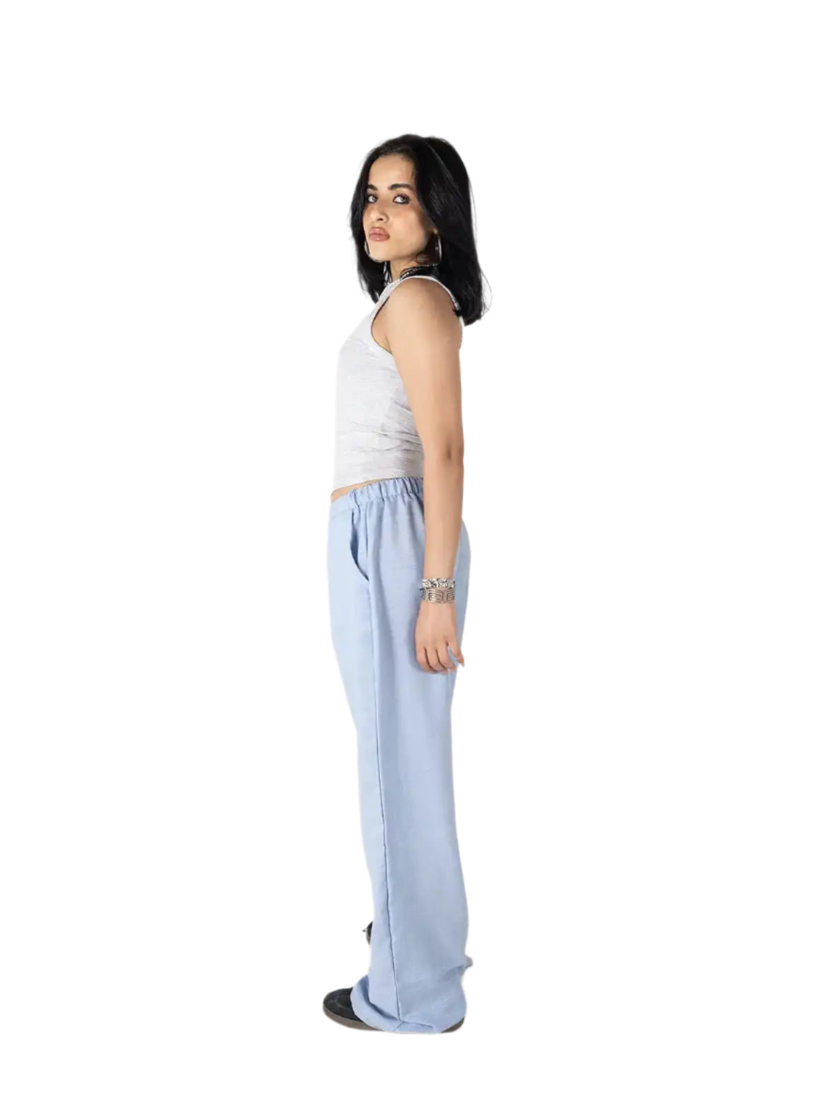 Linen Wide-Leg Pants – Sky Blue