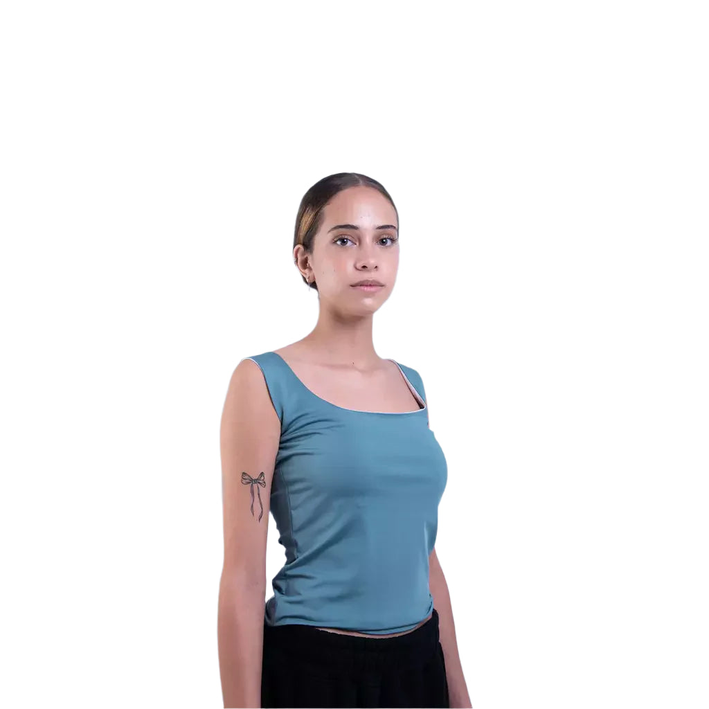 Square-neck tank top