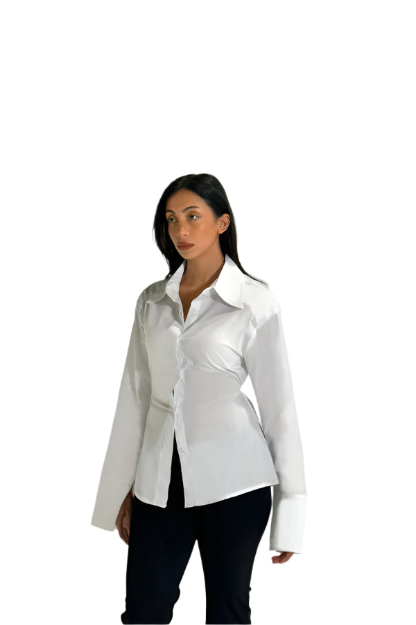 Poplin Collared White Shirt