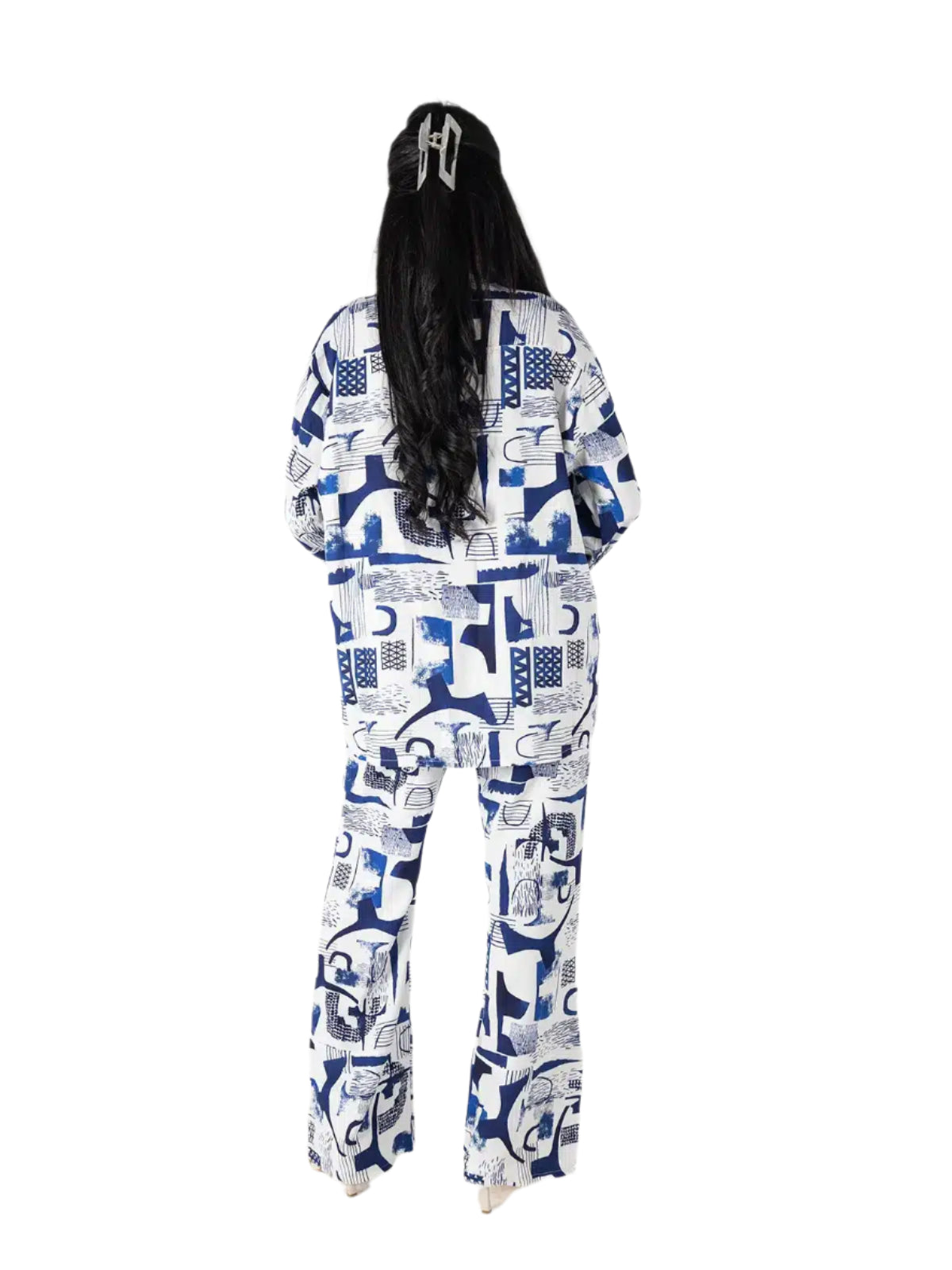 Abstract Blue & White Co-ord Set
