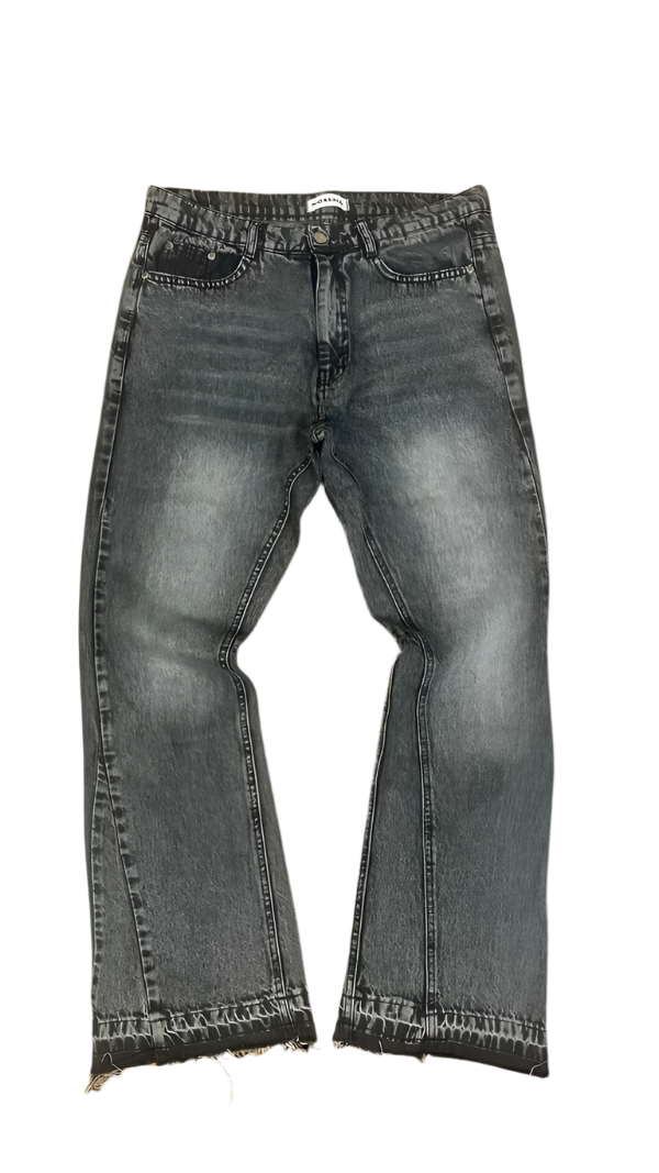 Basic Flare Denim Jeans Ash-Black