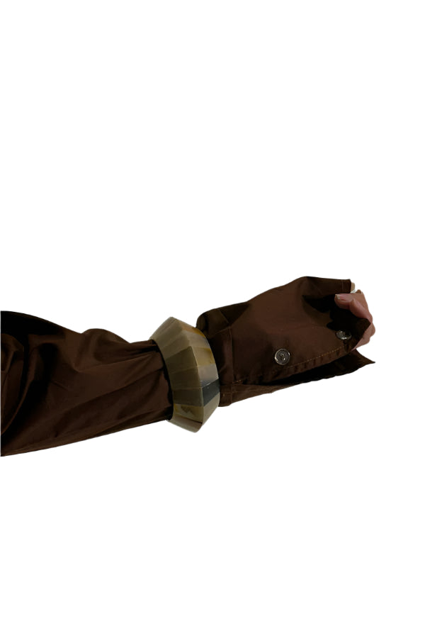 Poplin Collared Brown Shirt