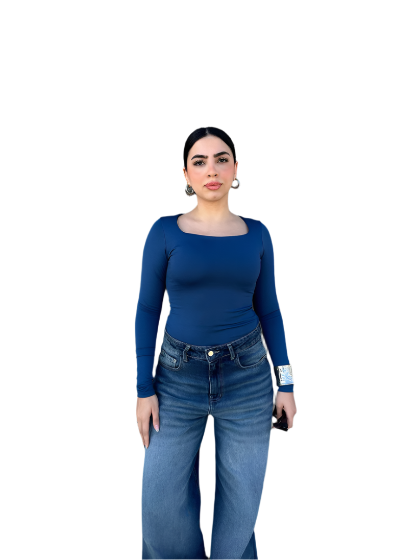 Square Neck Full Sleeve Bodysuit