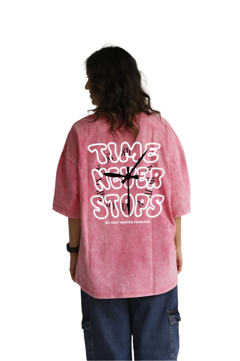time never stop washed t-shirt