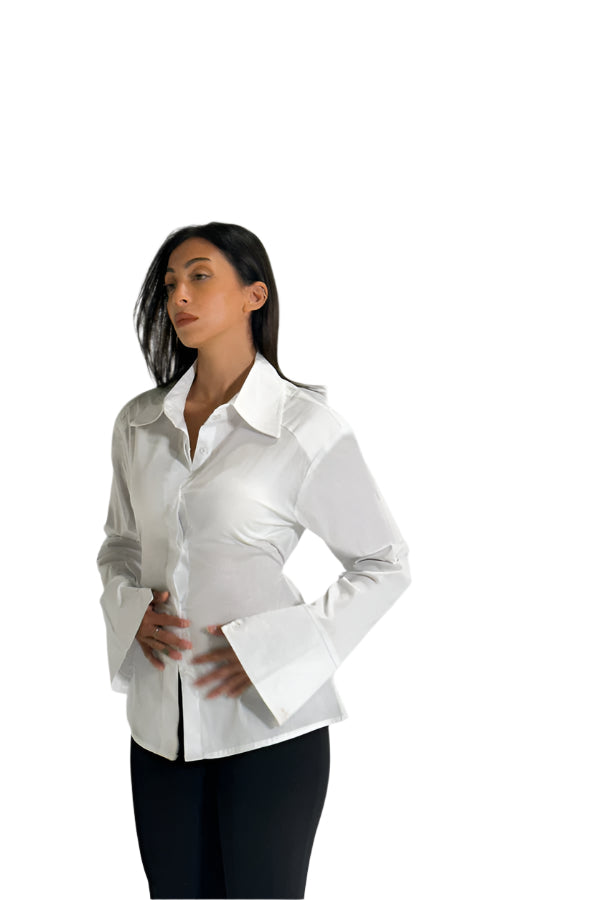Poplin Collared White Shirt