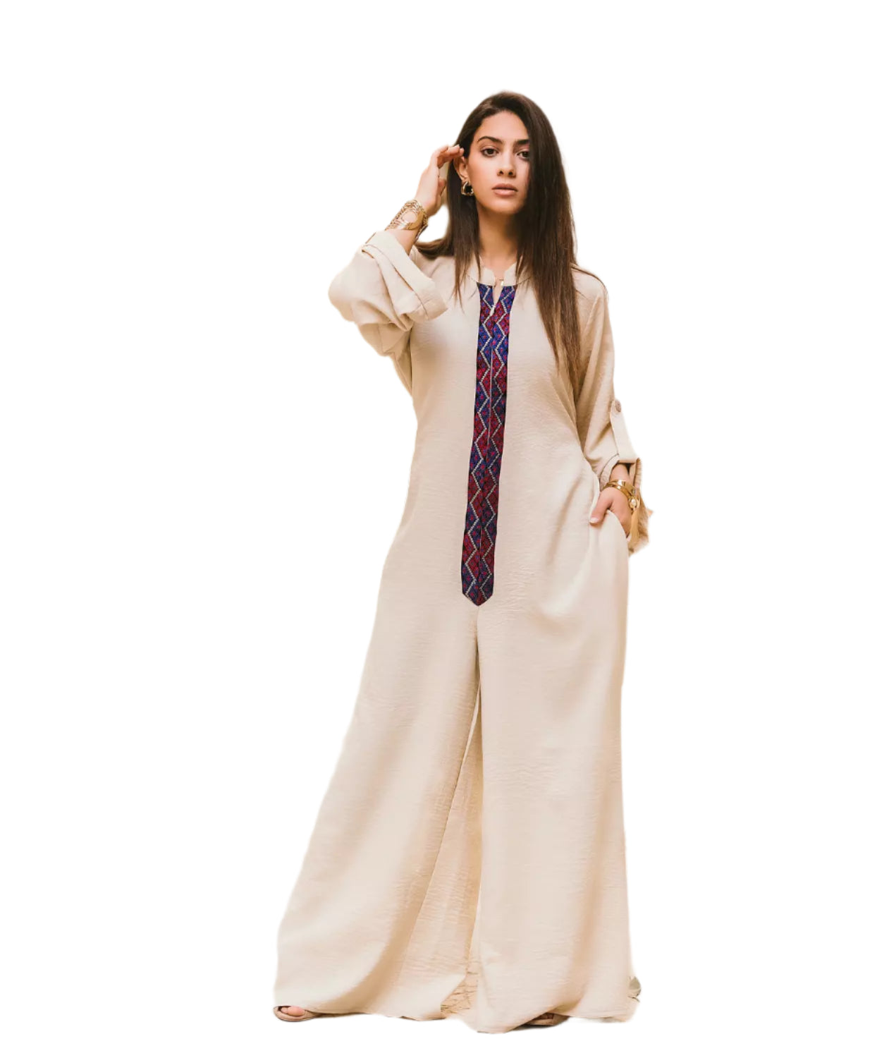 Linen jumpsuit.