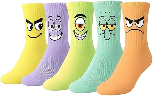 Funny Cotton Socks Set Cotton Socks for Women Men 5 Pairs